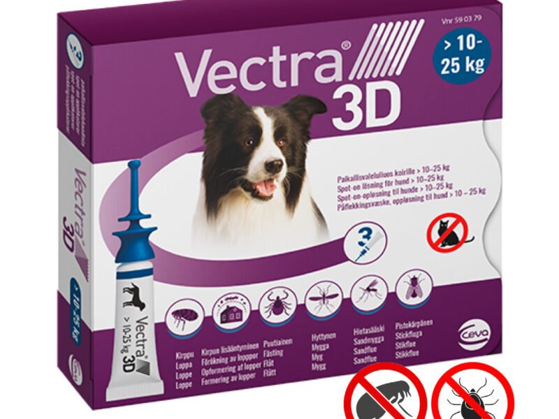 Vectra 3D Loppe Og Flåtmiddel Mellem Hund (10-25 kg) 3 Pipetter