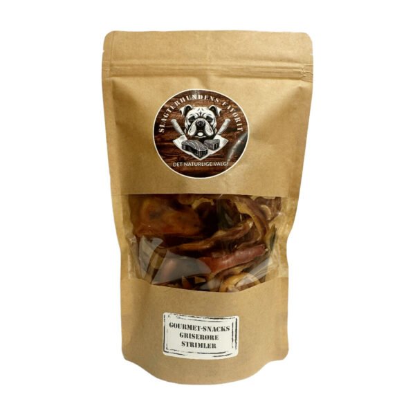 Slagterhundens Gourmet-Snack Griseøre Strimler Naturlig Hundesnack 200 g