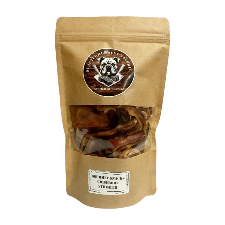 Slagterhundens Gourmet-Snack Griseøre Strimler Naturlig Hundesnack 200 g