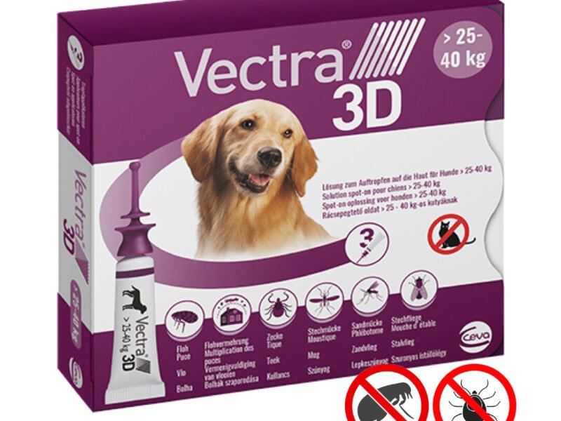 Vectra 3D Loppe Og Flåtmiddel Stor Hund (25-40 kg) 3 Pipetter