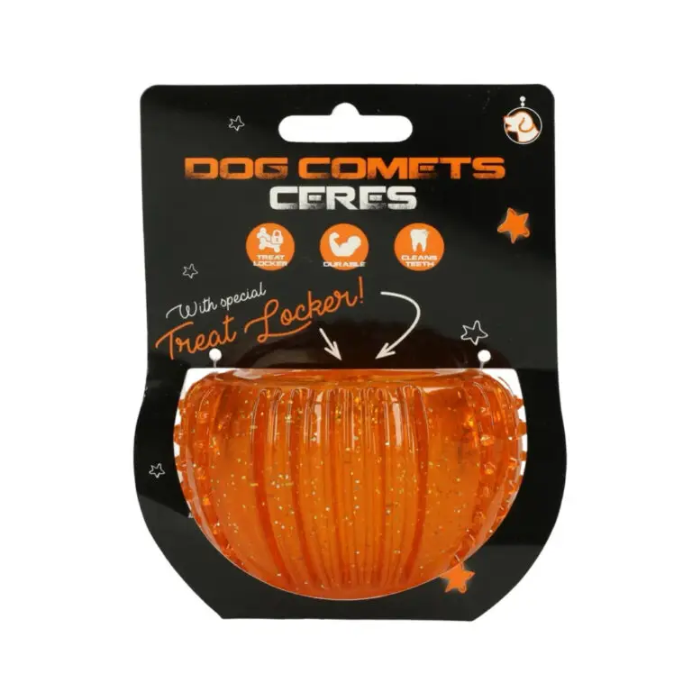 Dog Comets Treat Locker Orange Snackbold Aktiveringslegetøj