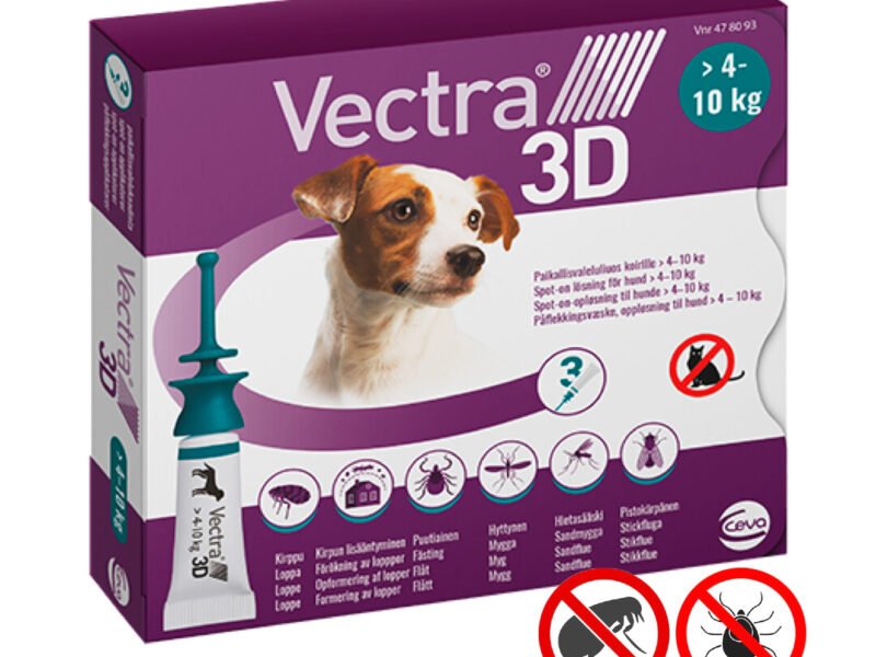 Vectra 3D Loppe Og Flåtmiddel Lille Hund (4-10 kg) 3 Pipetter