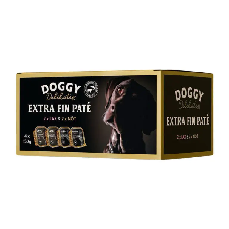 Doggy Delikatess Menubox Vådfoder Med Laks & Okse 4 x 150 g