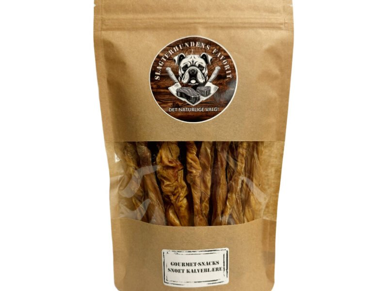 Slagterhundens Gourmet-Snack Snoet Kalveblære Naturlig Hundesnack 150 g