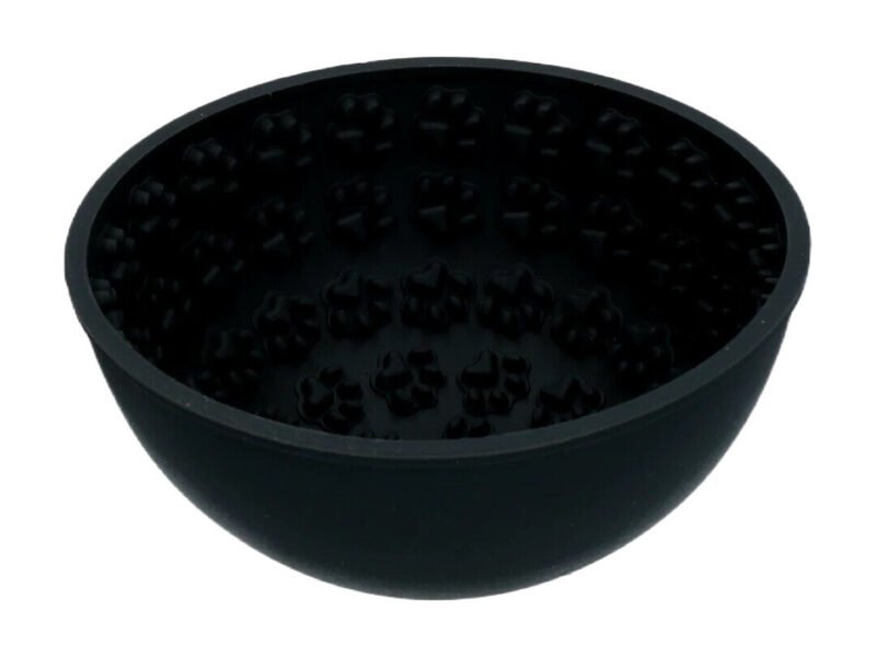 Eat Slow Lick Mat Wobble Bowl Sort Skåleformet Slikkemåtte