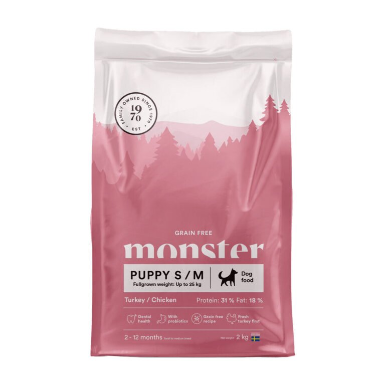 Monster Puppy S/M Kylling & Kalkun Kornfrit Hvalpefoder