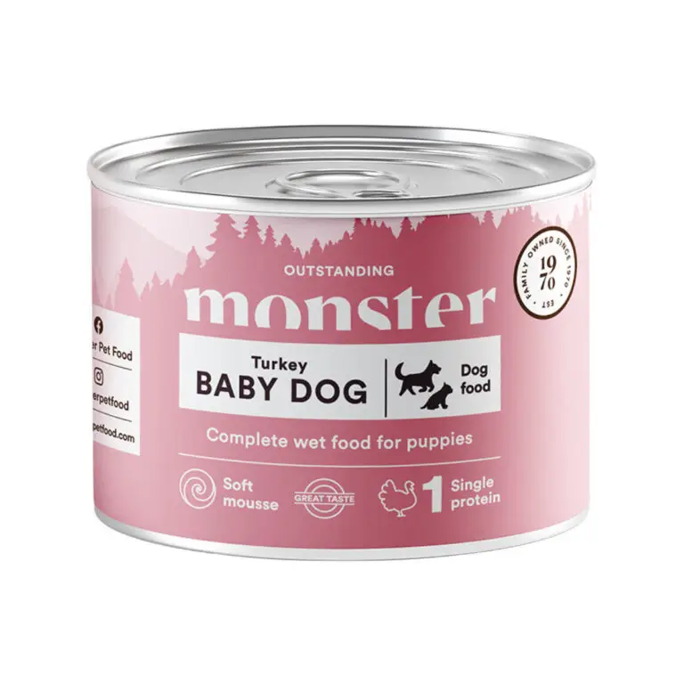Monster Vådfoder Baby Dog Mousse Kalkun 190 g