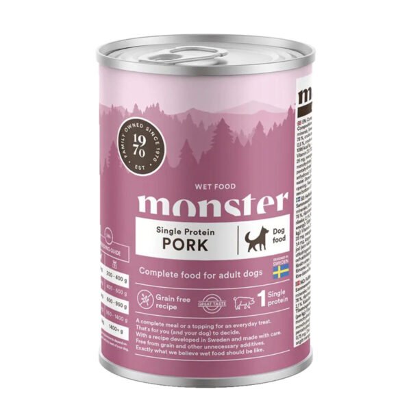 Monster Vådfoder Single Protein Gris 400 g