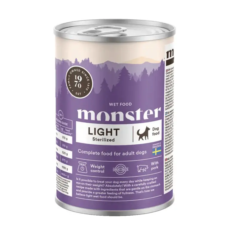 Monster Vådfoder Light Sterilized Gris 400 g