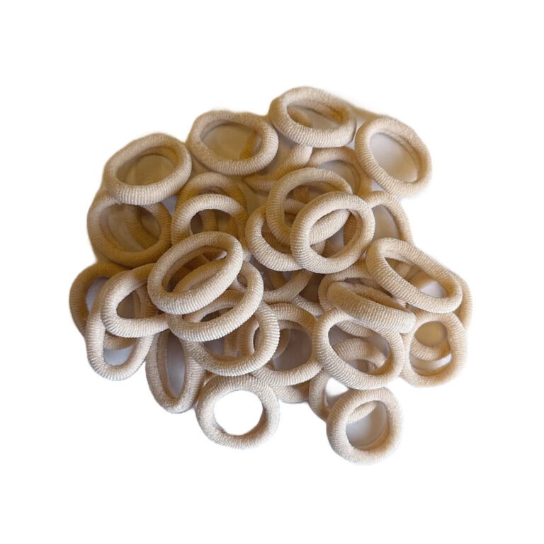 Bløde Hårelastikker Ensfarvet Beige 12 stk/pk