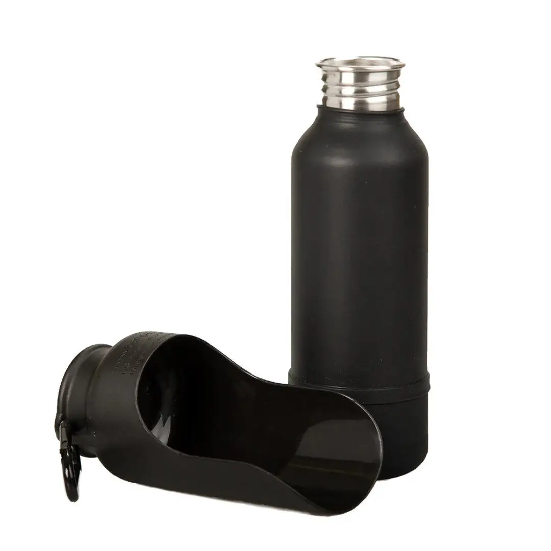 KONG H2O Drikkeflaske Sort Med Integreret Vandskål 740 ml - Billede 2