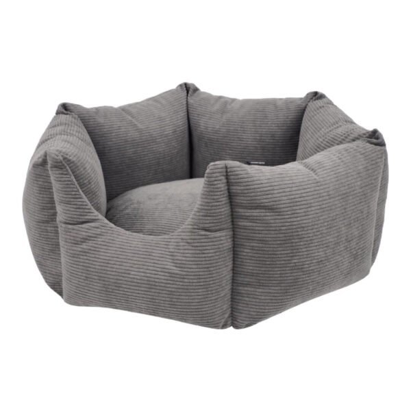 Nordic Paws Comyhex Grå Fløjlsstof Hundeseng - Image 3