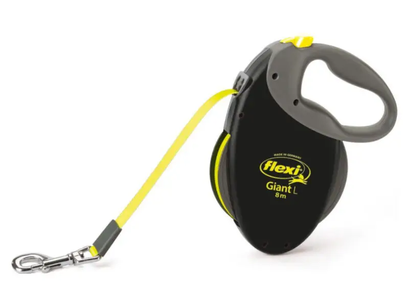 Flexi Giant Rulleline 8 Meter Bånd Sort/Neon