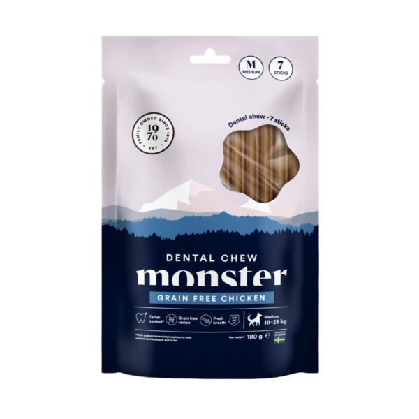 Monster Dental Chews Med Kylling Medium 7 stk.