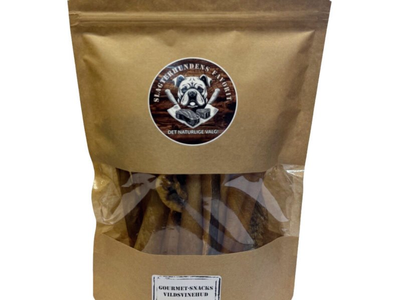Slagterhundens Gourmet-Snack Vildsvinehud Naturlig Hundesnack 200 g