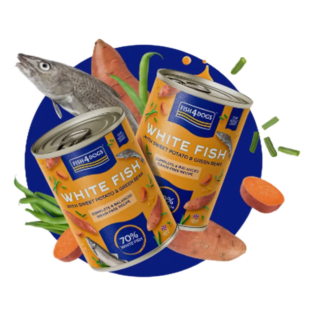 Fish4Dogs Vådfoder Hvid Fisk & Sød Kartoffel 395 g