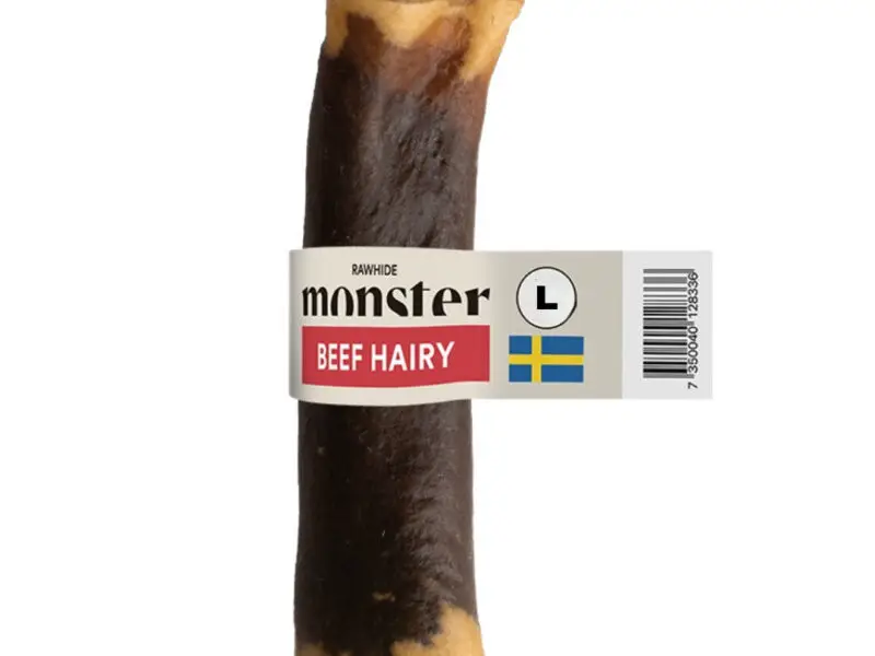 Monster Kraftig Tyggerulle Beef Hairy Inside-Out 20 cm
