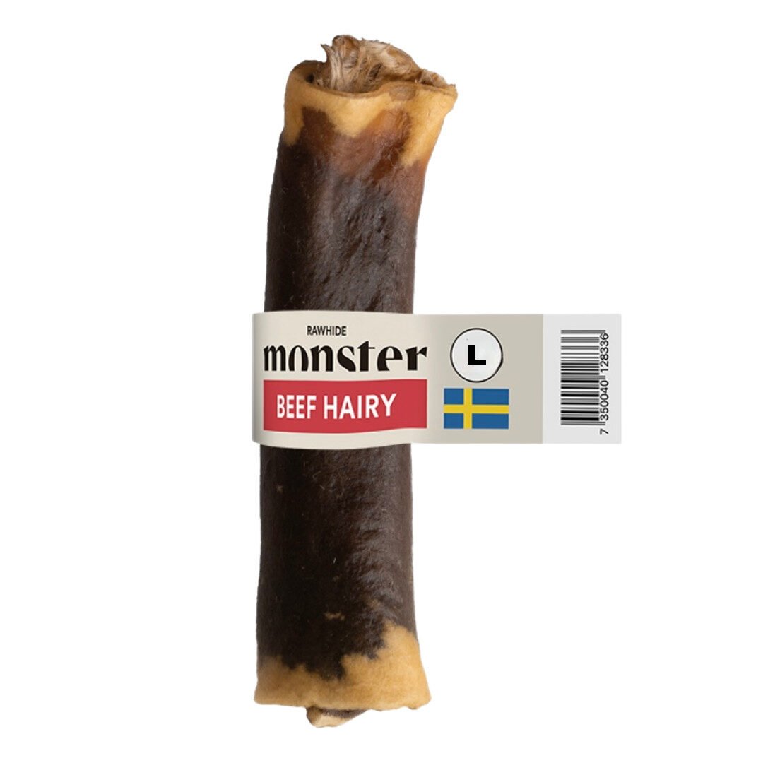 Monster Kraftig Tyggerulle Beef Hairy Inside-Out 20 cm