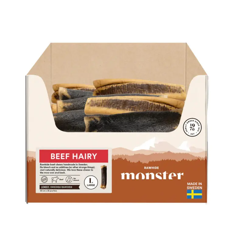 Monster Kraftig Tyggerulle Beef Hairy Inside-Out 20 cm