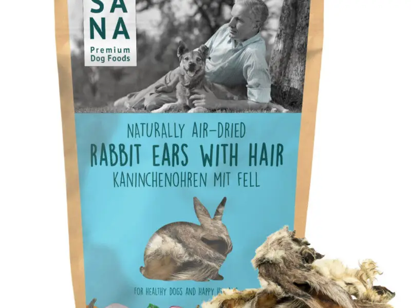 SanaDog Lufttørrede Kaninører Med Pels Natursnack 700 g
