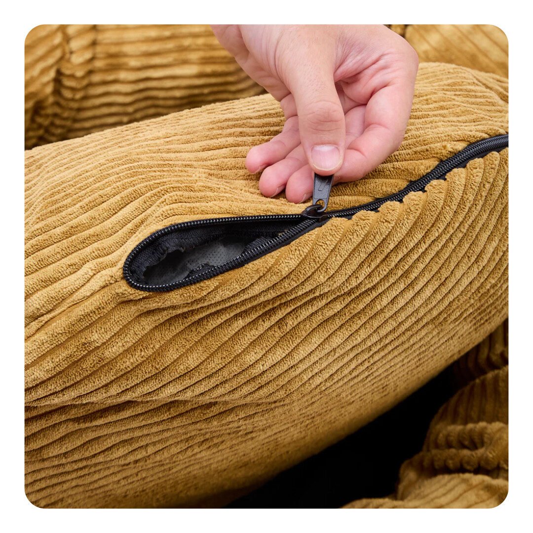 Cafide Nuba Donut Hundeseng Mustard Fløjl - Billede 3