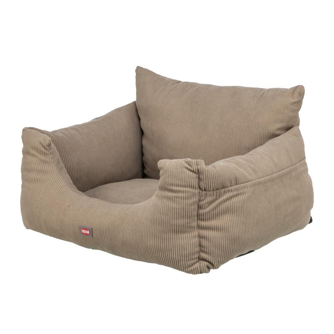 Trixie Bilsæde Transportseng Beige Fløjl Small - Billede 3