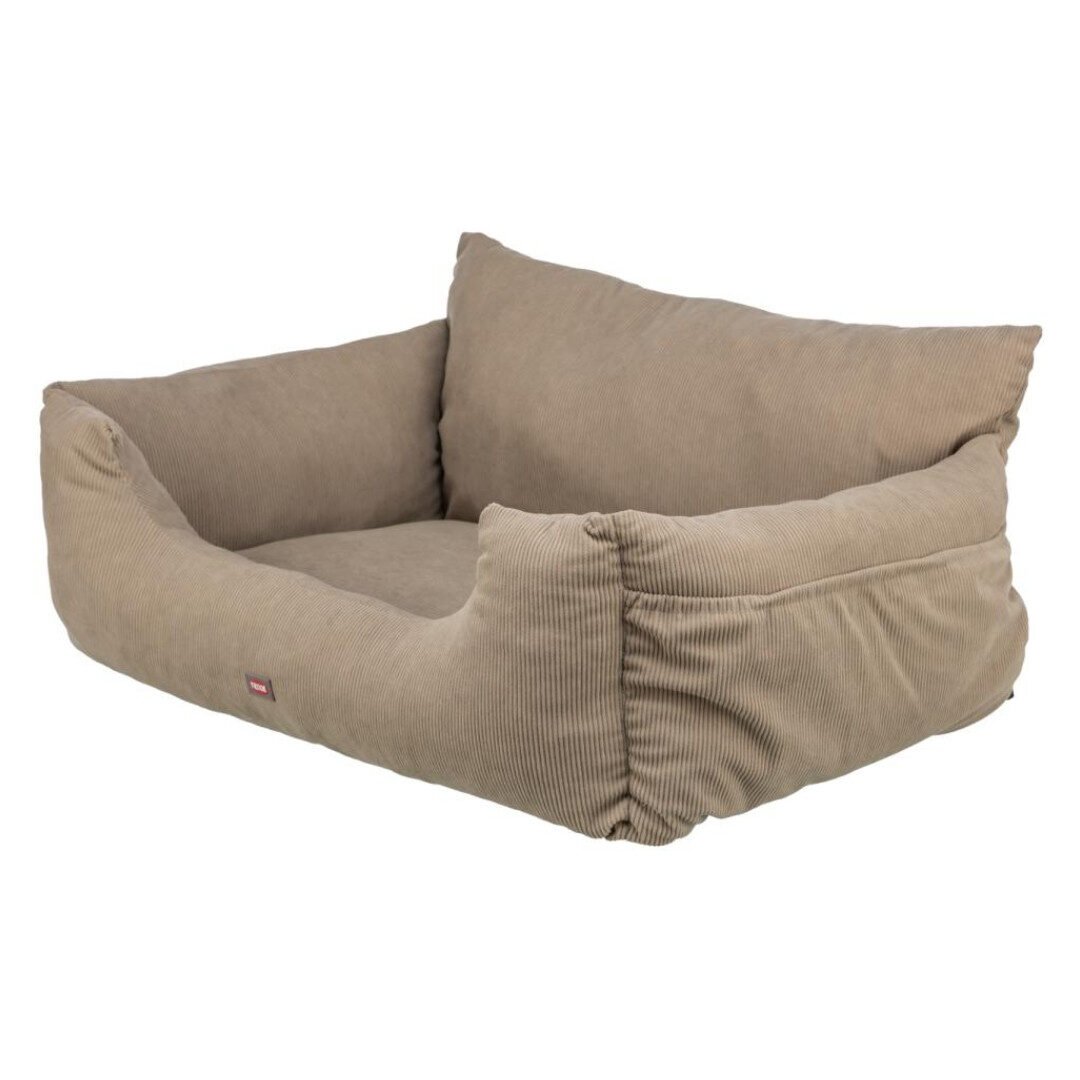 Trixie Bilsæde Transportseng Beige Fløjl Medium - Billede 2