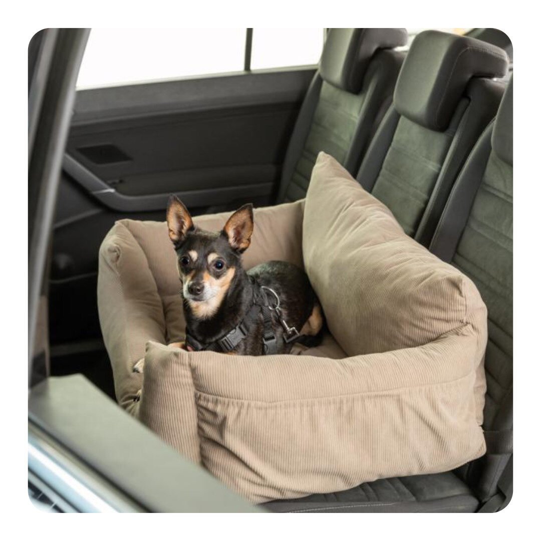 Trixie Bilsæde Transportseng Beige Fløjl Medium - Billede 3