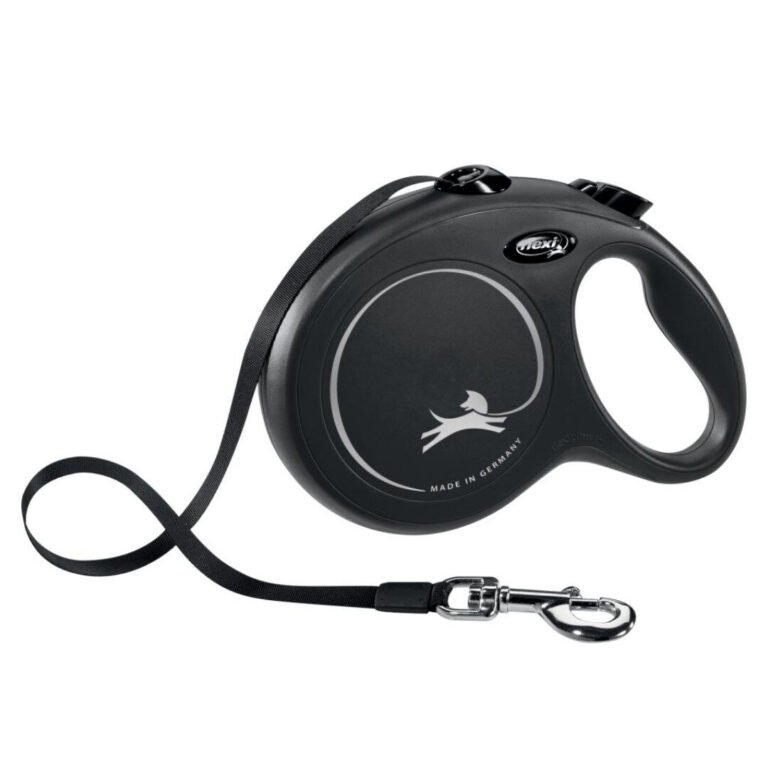 Flexi New Classic Rulleline Large Med Bånd Sort