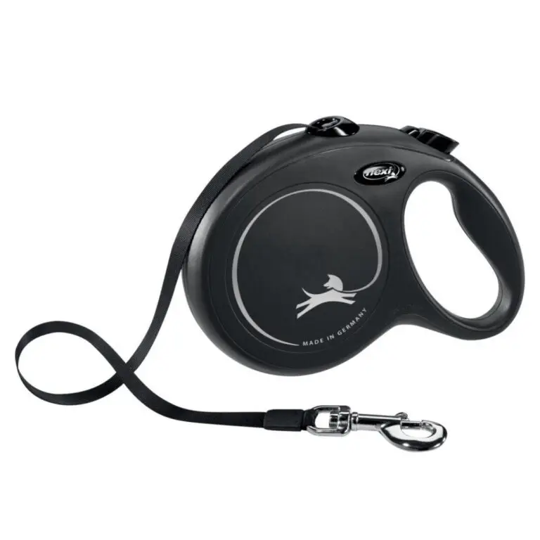 Flexi New Classic Rulleline Large Med Bånd Sort