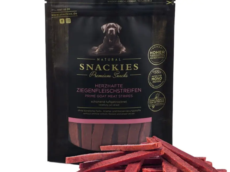 Snackies Lufttørret Gedestrips Hundegodbidder 170 g