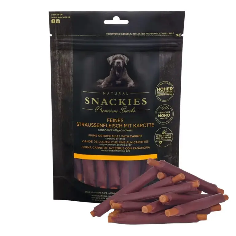 Snackies Gulerodssticks Med Strudsekød Hundegodbidder 150 g