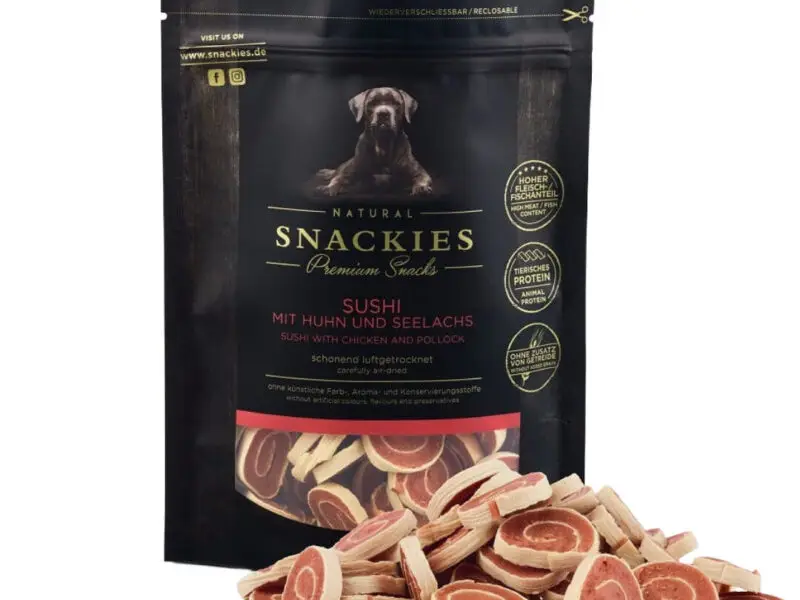 Snackies Lufttørret Sushi Med Kylling & Sej Hundegodbidder 180 g