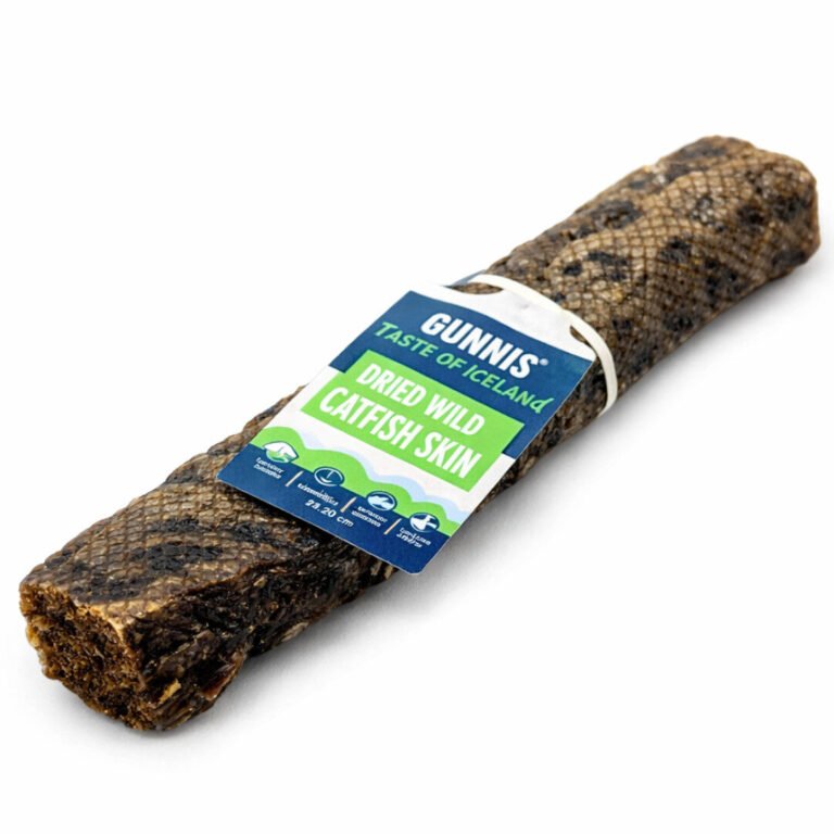 Gunnis Massiv Tyggestang Af Tørret Fiskeskind Fra Havkat 20 cm