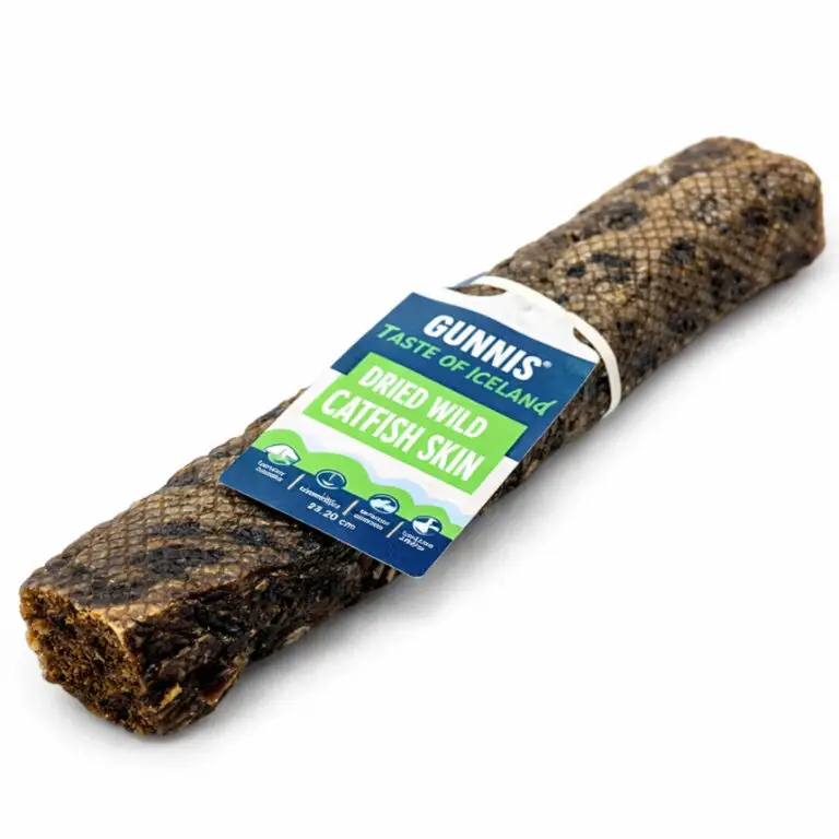 Gunnis Massiv Tyggestang Af Tørret Fiskeskind Fra Havkat 20 cm
