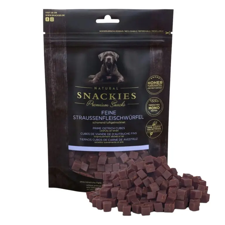 Snackies Lufttørret Strudsetern Hundegodbidder 150 g