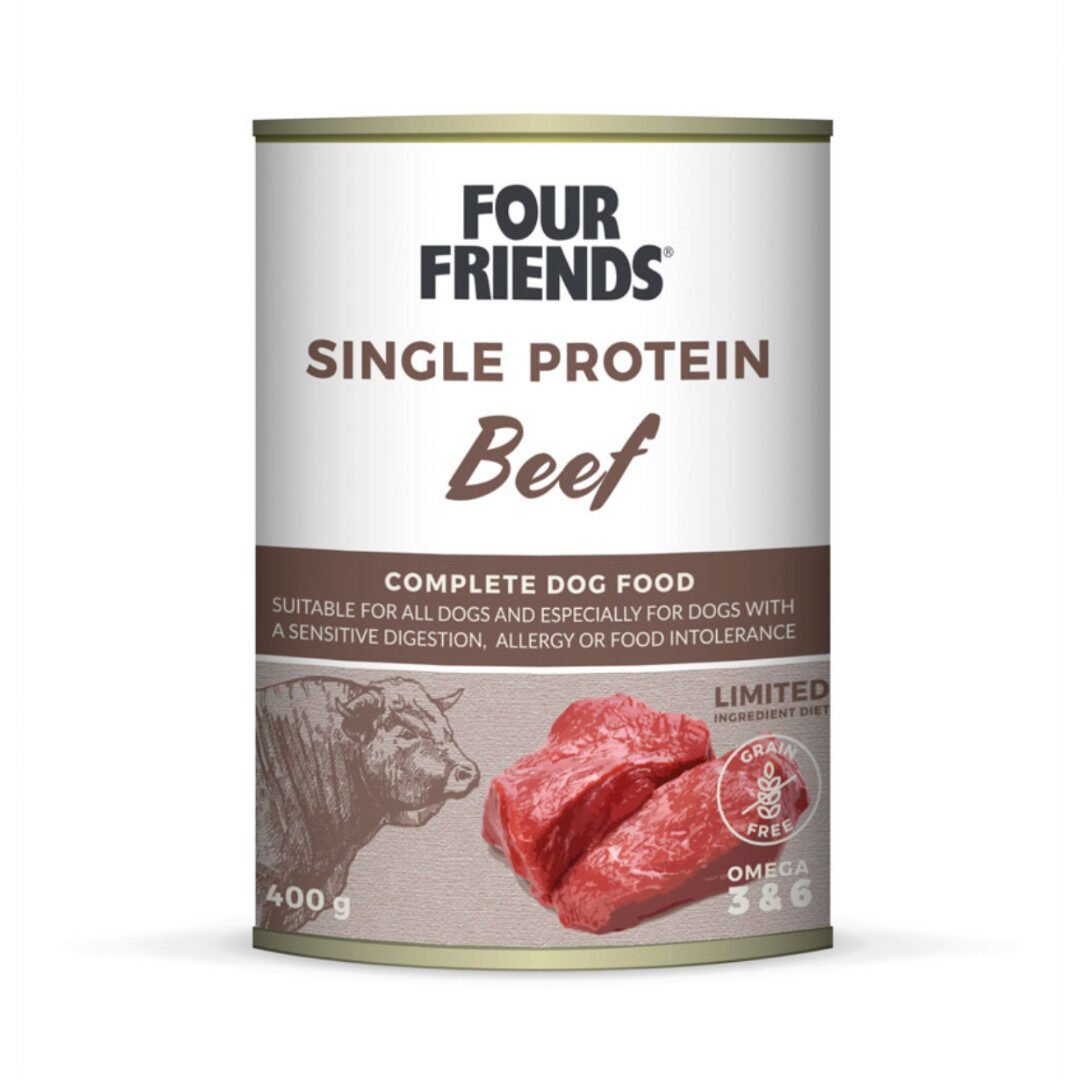 Four Friends Vådfoder Oksekød Single Protein 400 g