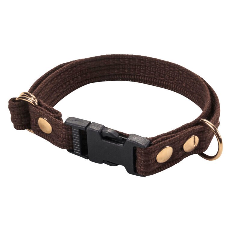 Fenriz Halsbånd Webbing Brun / Messing