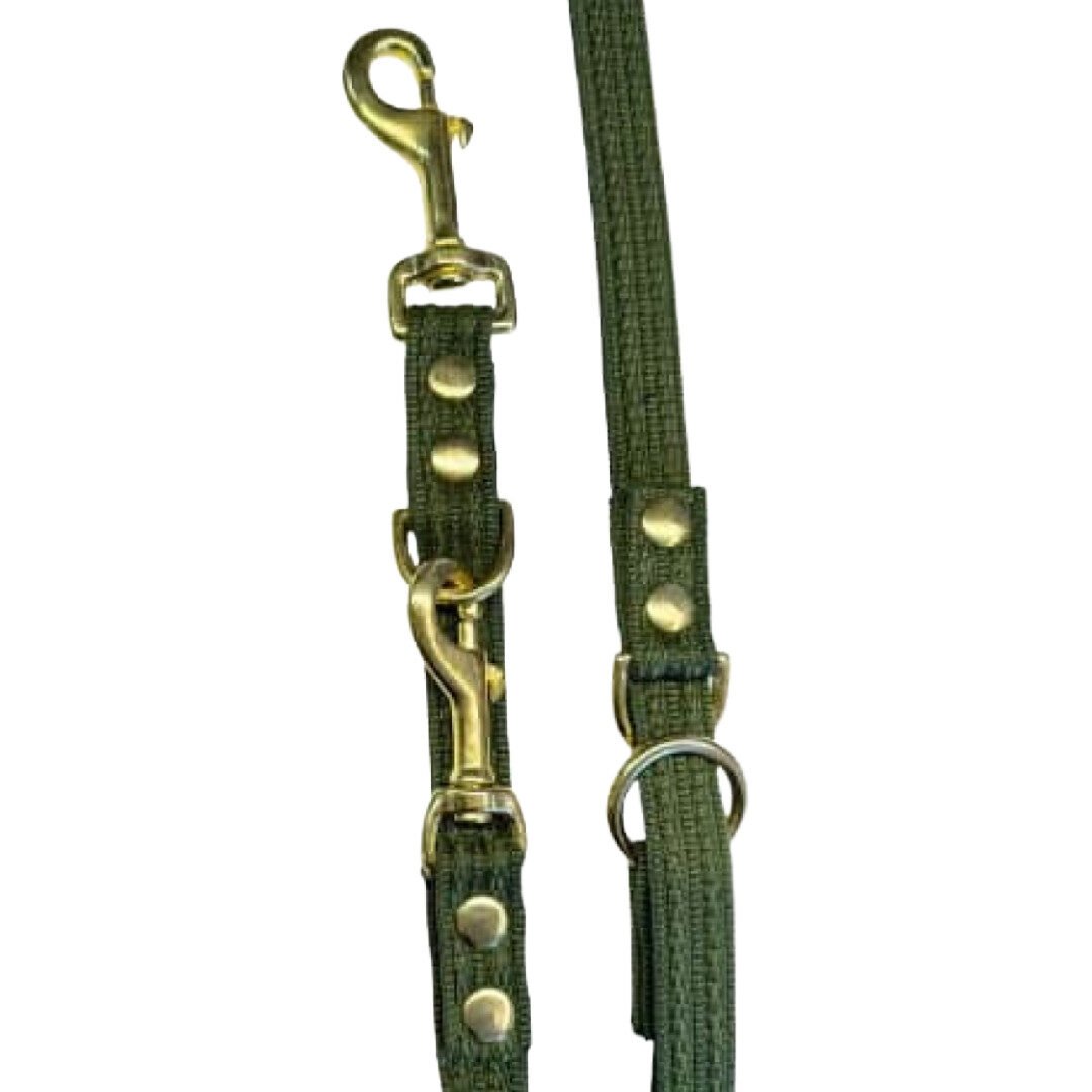 Fenriz Dressurline Grøn Webbing / Messing - Billede 2