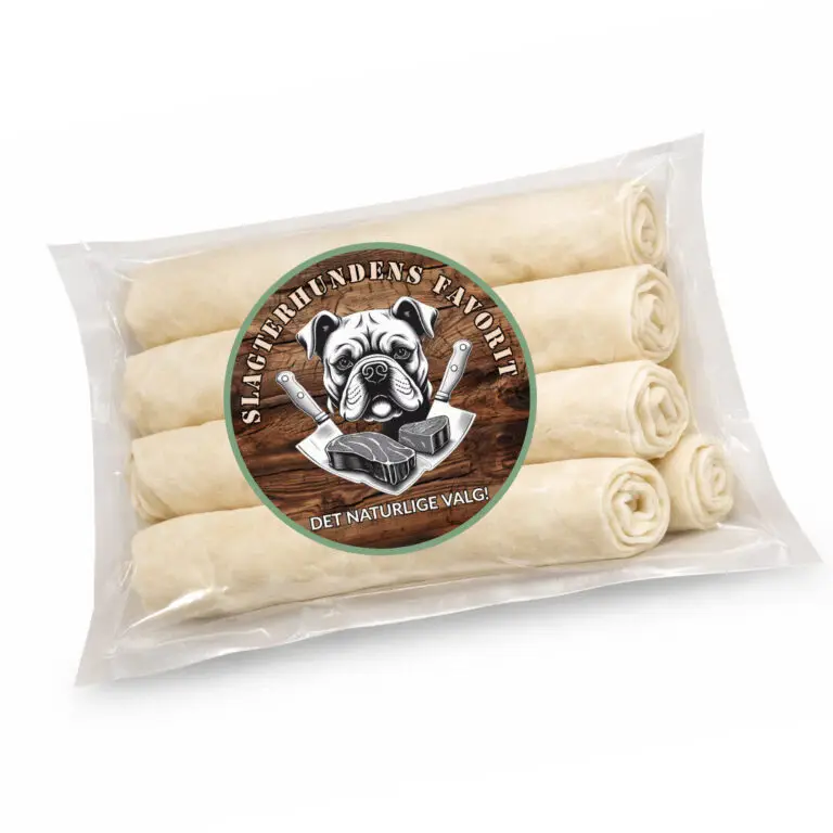 Slagterhundens Favorit 5 stk. Tyggeben Hvid Retrieverrulle Oksehud 23 cm