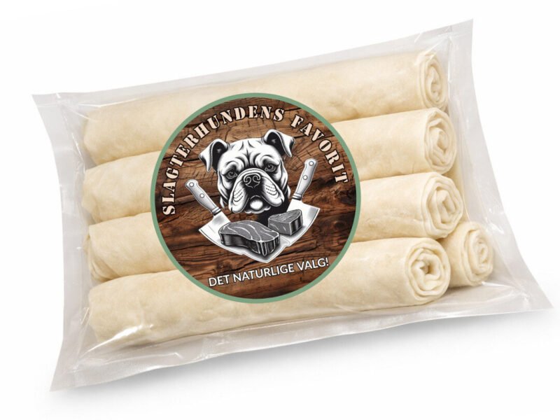 Slagterhundens Favorit 5 stk. Tyggeben Hvid Retrieverrulle Oksehud 23 cm