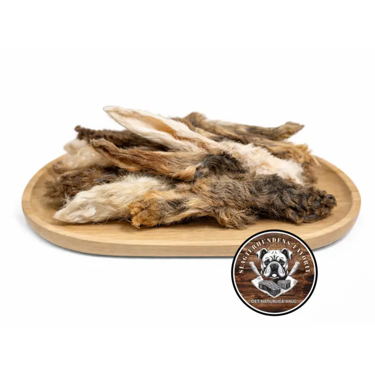 Slagterhundens Gourmet-Snack Kaninører Med Pels Naturlig Hundesnack 150 g