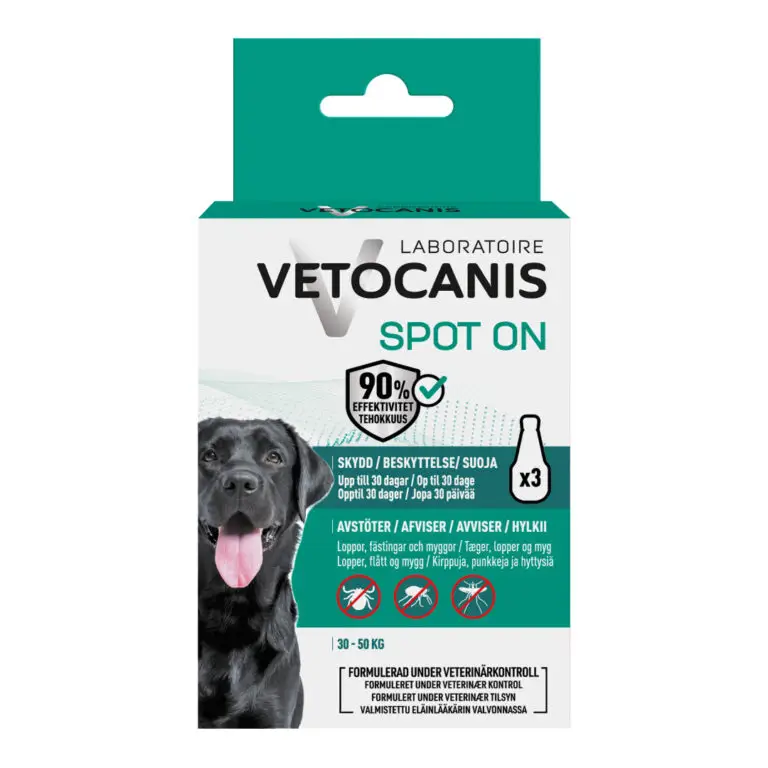 Vetocanis Naturligt Loppe & Flåtmiddel 3x3 ml Stor Hund 30-50 kg