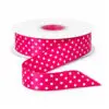 Sløjfebånd Satin Pink Med Prikker 20 meter