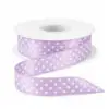 Sløjfebånd Satin Violet Med Prikker 20 meter
