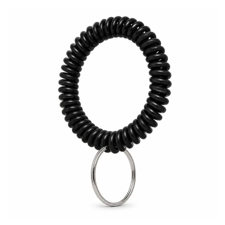 Sort Spiral Armbånd Med Nøglering Til Klikker