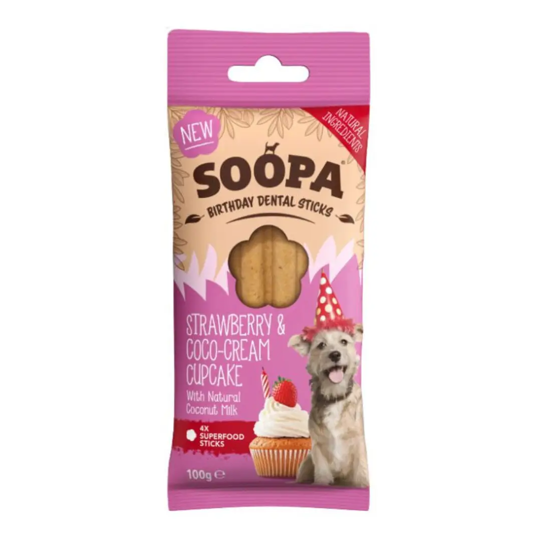 Soopa Sticks Cupcake Jordbær & Kokos Vegansk Hundegodbid