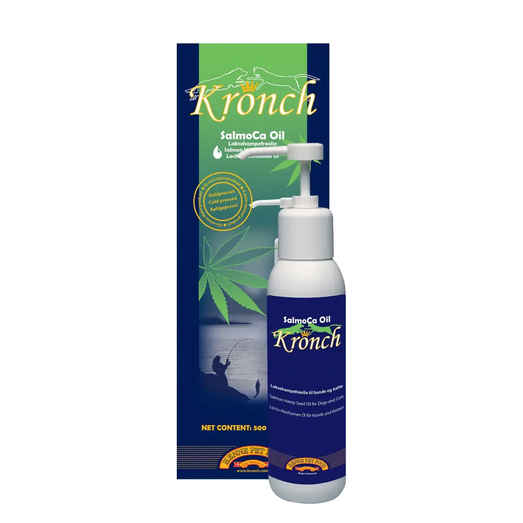 Henne Pet Food Kronch SalmoCa Oil Lakseolie & Hampefrøolie 500 ml