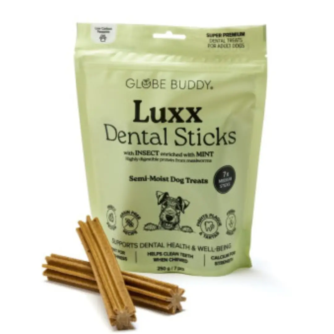 Globe Buddy Luxx Dental Sticks Insektprotein & Mynte 250 g