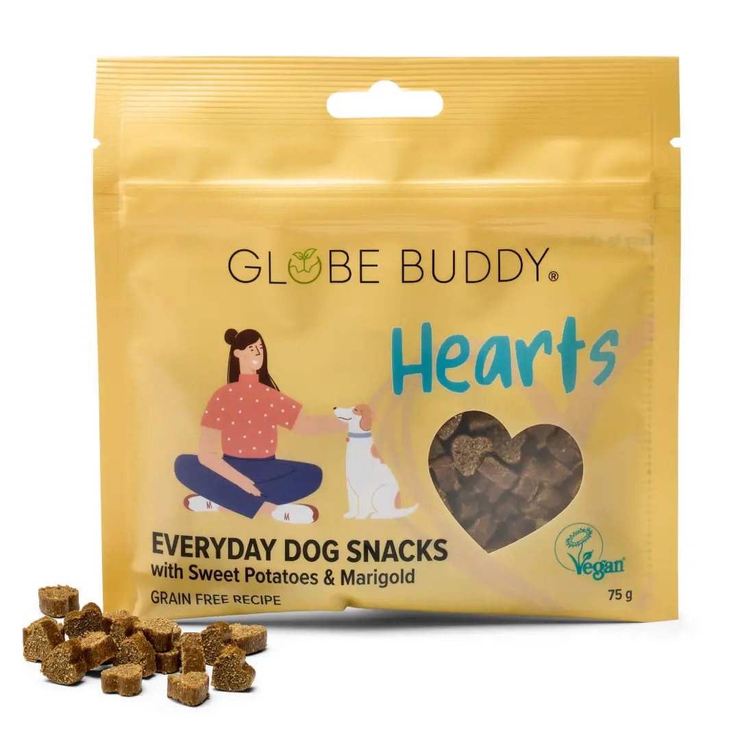 Globe Buddy Hearts Godbidder Sødkartoffel & Morgenfrue 75 g